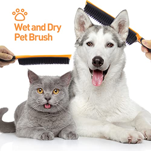 Rubber Broom For Pet Hair Removal With 57" Long Handle,Carpet Rake For Fluff Carpet With Squeegee,Dog Cat Fur Remover Rug Brush Broom,Hardwood Floor,Tile,Window,Portable Detailing Lint Remover Brush #TOP5