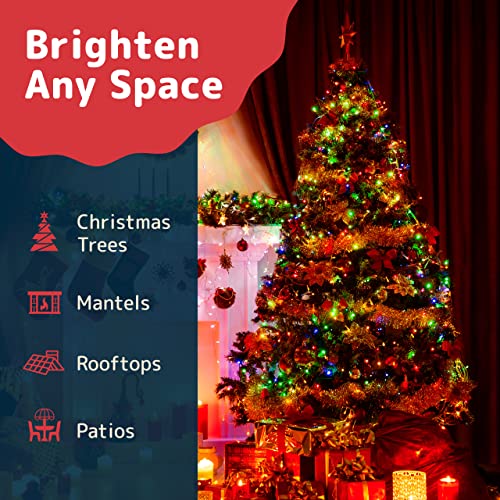Prextex Christmas Lights (20 Feet, 100 Lights) – Multi Color Christmas Tree Lights With Green Wire - Indoor/Outdoor String Lights - Warm Multi Color Twinkle Lights #TOP3