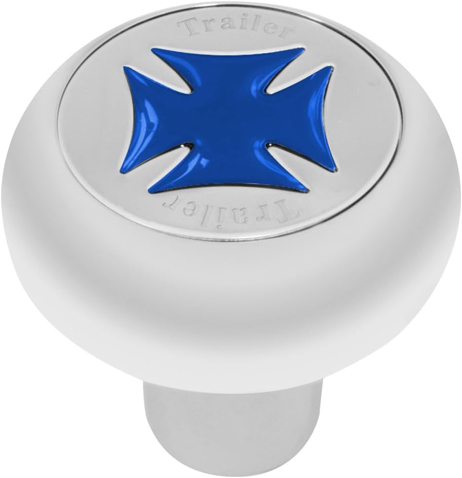 GG Grand General 95345 Red Screw-in Chrome Plated Aluminum Trailer Knob w Iron Cross