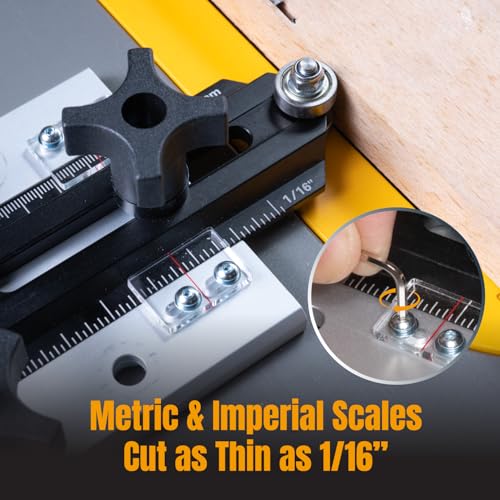 Image of POWERTEC Thin Rip Jig for Table Saw - Sliding Guide for Accurate Ripping & Safe Operation, Fits Standard Miter Slots & T-Tracks, Woodworking Thin Rip Guide for Power Tool Accessories (71972)