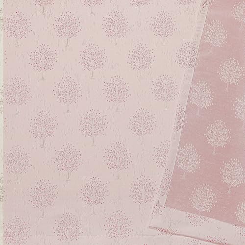 Image of Yellow Weaves 1 Pc Jacquard Tree Eyelet Long Door Curtain - Perfect for Home, Office, Bedroom, Living Room & Balcony - 7 Feet (Dusty Pink)