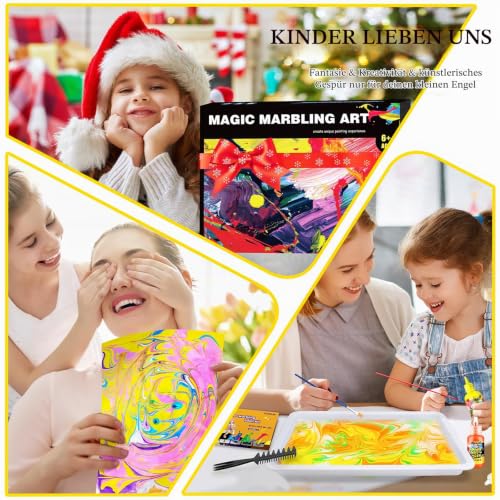 Titoclar Wasser Marmorierfarbe für Kinder - ostern geschenke kinder - Bastelset Kinder Mädchen ab 6 Jahre… – Ansicht 6