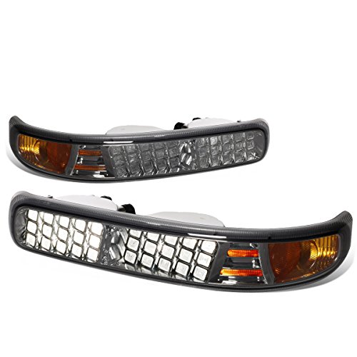 Auto Dynasty Compatible with Chevy Silverado/Suburban/Tahoe Pair of Smoked Lens Amber Corner LED Look Turn Signal Lamps