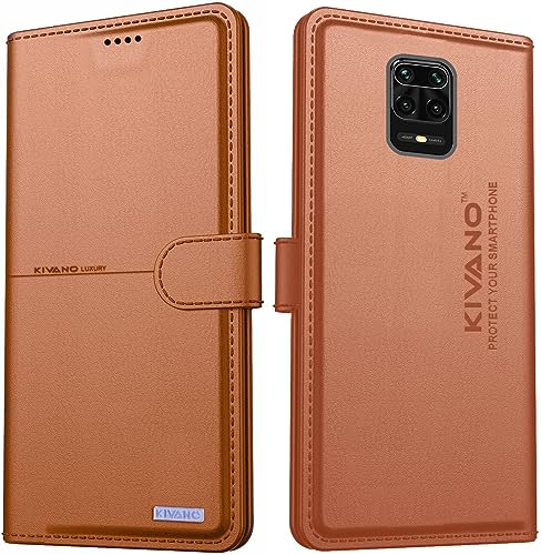 Image of Kivano Xiaomi Redmi Note 9 Pro / Redmi Note 9 Pro Max / Redmi 10 Lite / Redmi Note 10 Lite / Poco M2 Pro Flip Cover | Leather Finish | Inside Pockets & Inbuilt Stand | Shockproof Wallet Style Magnetic Closure Back Cover Case