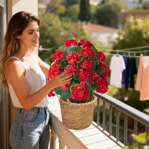 Flores Falsas de Exterior sin Riego: Begonias Artificiales Duraderas 3