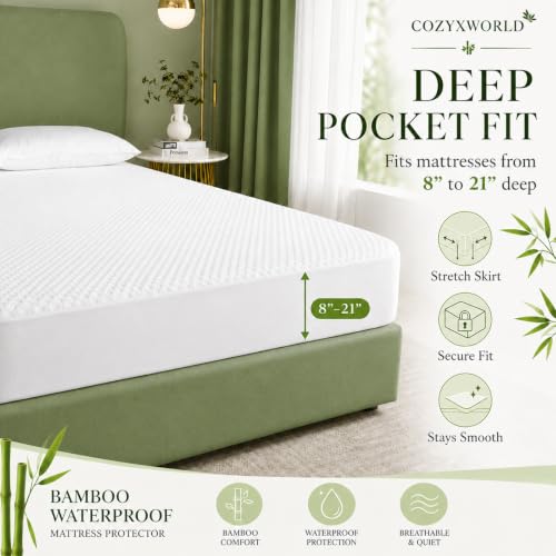 COZYXWORLD Twin XL Waterproof Mattress Protector, Cooling Mattress Cover by COZYXWORLD - Used condition - Image 7