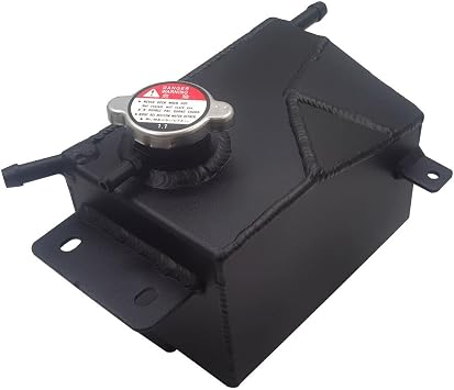 Aluminum Coolant Radiator Reservoir Tank Compatible with 2004-2008 Chevrolet Aveo Aveo5 1.6L 96817343 96536545 5490776 Black