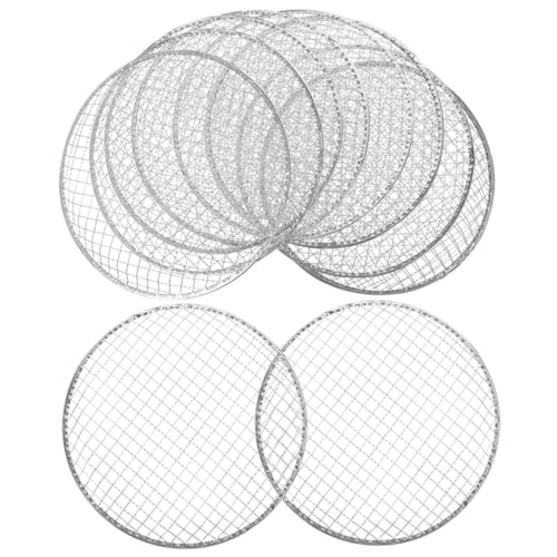 TOGEVAL 10 pezzi Rete Usa e Getta per Barbecue Outdoor Retino Tondo per Cottura e Raffreddamento Supporto Resistente per Picnic Campeggio e Feste in Giardino