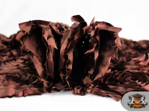 Rosette Satin Dark Brown Fabric By The Yard #TOP3