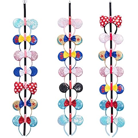 Gocasmus 3 Pcs Mouse Ears Headband Holder Hanging Headband Organizer Bow Headpiece Hair Accessories Vertical Headband Holder Wall Display Decor Cover