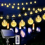 TTKTK Solar String Lights Outdoor with Remote 36 Feet 60LED Crystal Globe Waterproof LED Outdoor Lig