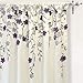DriftAway Isabella Faux Silk Embroidered Kitchen Tiers Embroidered Crafted Flower 2 Tiers 30 Inch by 36 Inch Plus 1.5 Inch Header Ivory Purple