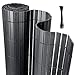Yakimz PVC Sichtschutzmatte, Sichtschutzzaun Bambus Sichtschutz Balkonsichtschutz, Wetterfest UV-beständig für Garten Balkon und Terrasse, 90 x 400 cm Windschutz, Anthrazit