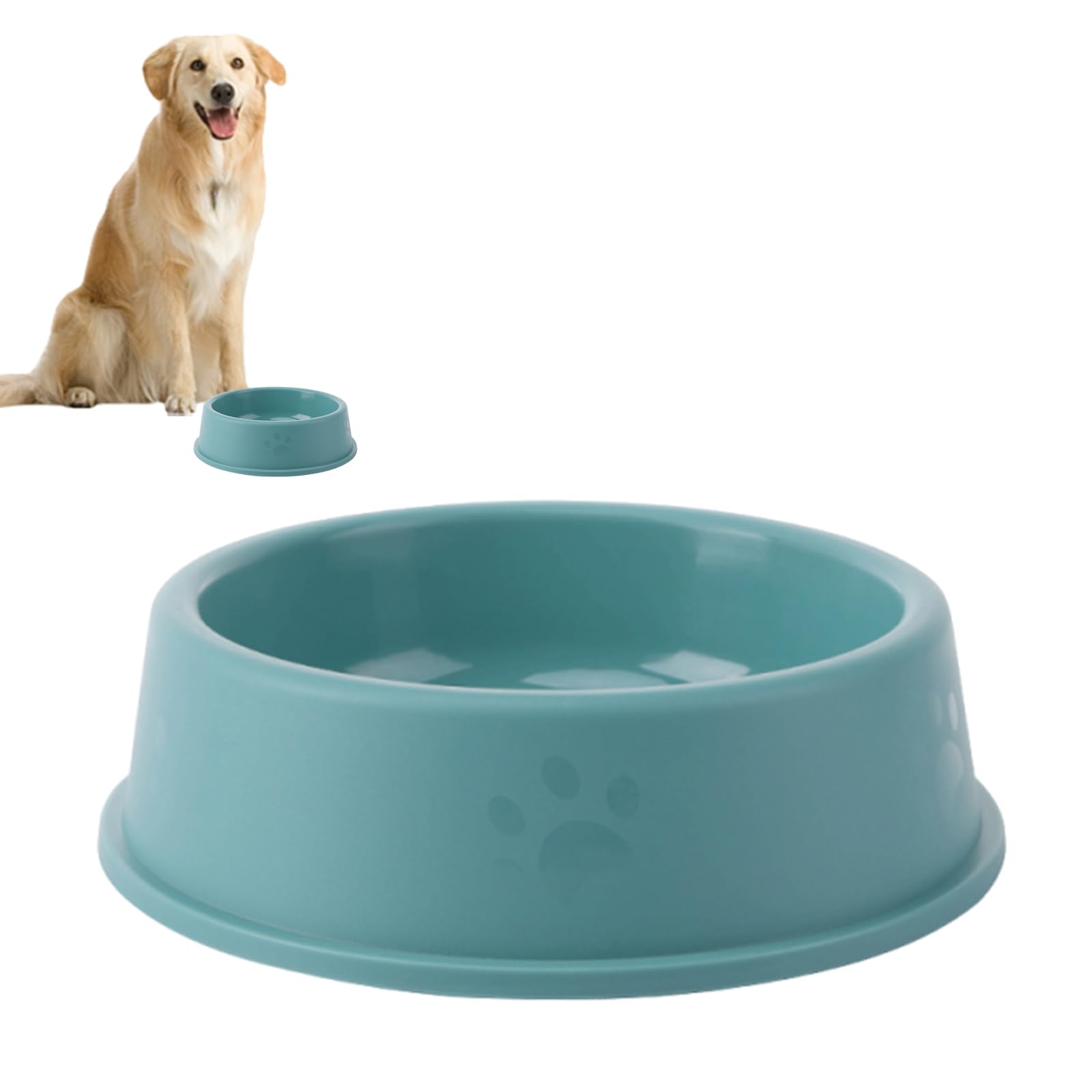 PLUSHCEWT Dog Bowl, Cat Bowl Food Grade PP Recycled Plastic Blue Durable Feeding Bowl for Water & Food Ideal for Small to Medium Dogs and Cats Easy to Clean Plastic Pet Dish