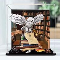 Acrylic Clear Display Case for Lego 76391 Hedwig Display Box,Building Block Collectibles Transparent Dustproof Showcase Storage Box Display Box Stand for (Only Case)