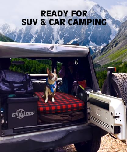 Image of GAIALOOP 3 Inch Memory Foam Camping Mattress, Dual Layer Thick Sleeping Camp Pad for Car Tent Cot, Roll-Up Portable Glamping Floor Bed for Guests Sleepover