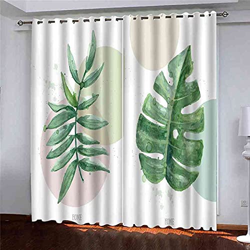 Rideaux occultants motif feuilles vertes pour une chambre d'enfant apaisante