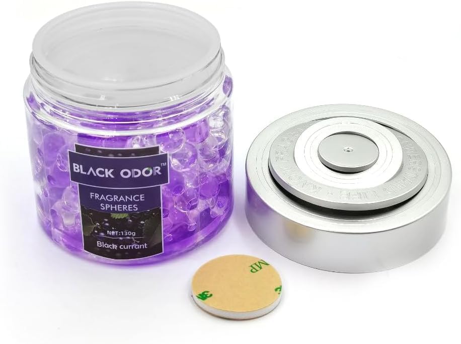 Image of BKN Super Fragrance Black Odor Car Air Freshener B0-10| 130g Bubble Gel Balls | Long-Lasting Scent for Home, Office, Car, Bathroom & Closet | Odor Eliminator & Room Deodorizer (Black Currant)