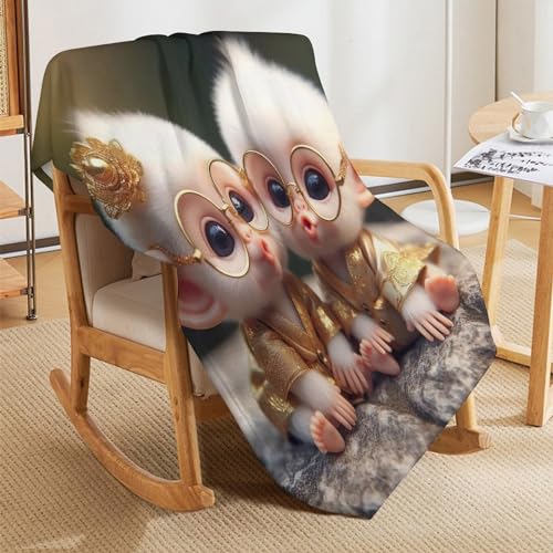 Couverture Singe Mignon en Tissu Premium Confortable et Moelleux - 8