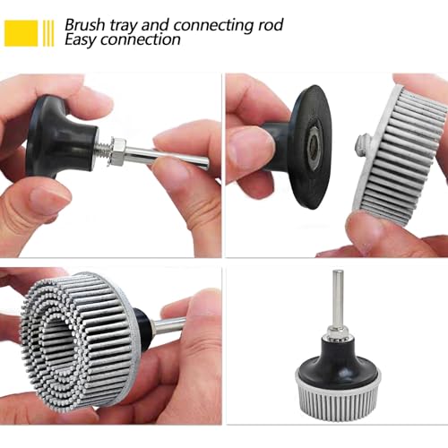 Image of Tools 2 Inch Bristle Disc Grit 120#(White) with 2 inch Shank Attachment Abrasive Coating Removal Disc for Metal