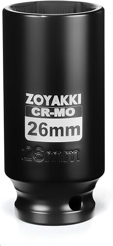 Miniatura 205 de Enchufe de impacto de 6 PT de 1/2" x 0.827 in de profundidad, CR-MO, 1/2 pulgada de accionamiento de 6 puntos para una fácil extracción