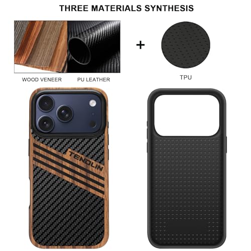 Coque iPhone 17 Pro Max protection bois et carbone anti-rayures