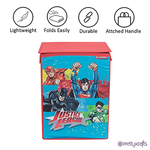 Image of Justice League Toys Organizer Storage Box with Top Lid for Baby Boy's and Baby Girl's,(Pack of 1) Red