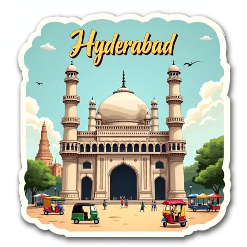 Image of Naxon Hyderabad City Theme Souvenir Wooden Fridge Magnet - 3x3 Inch Stylish Refrigerator Magnet for Kitchen & Home Decor | Travel Souvenir Gift with Charminar Design | Pack of 1