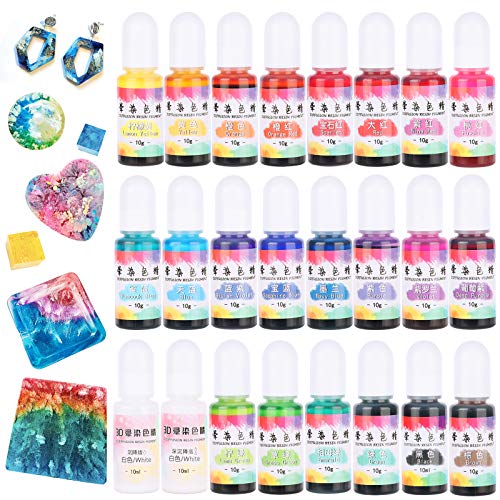 Pigments liquides à l'alcool lot de 24 flacons de 10ml pour boîte de Pétri en résine