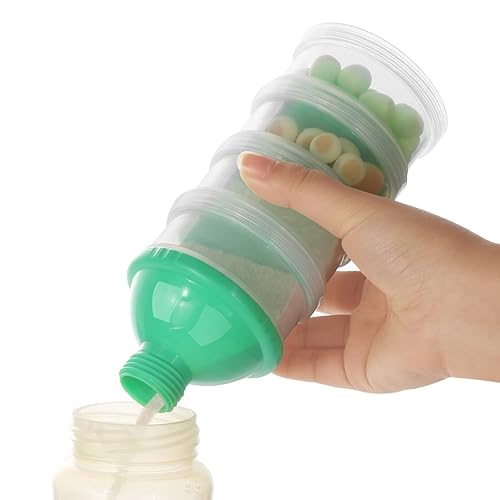 Miniatura 5 de Accmor Dispensador de fórmula sobre la marcha, contenedor apilable de fórmula de 4 compartimentos para viajes, contenedor de leche en polvo para
