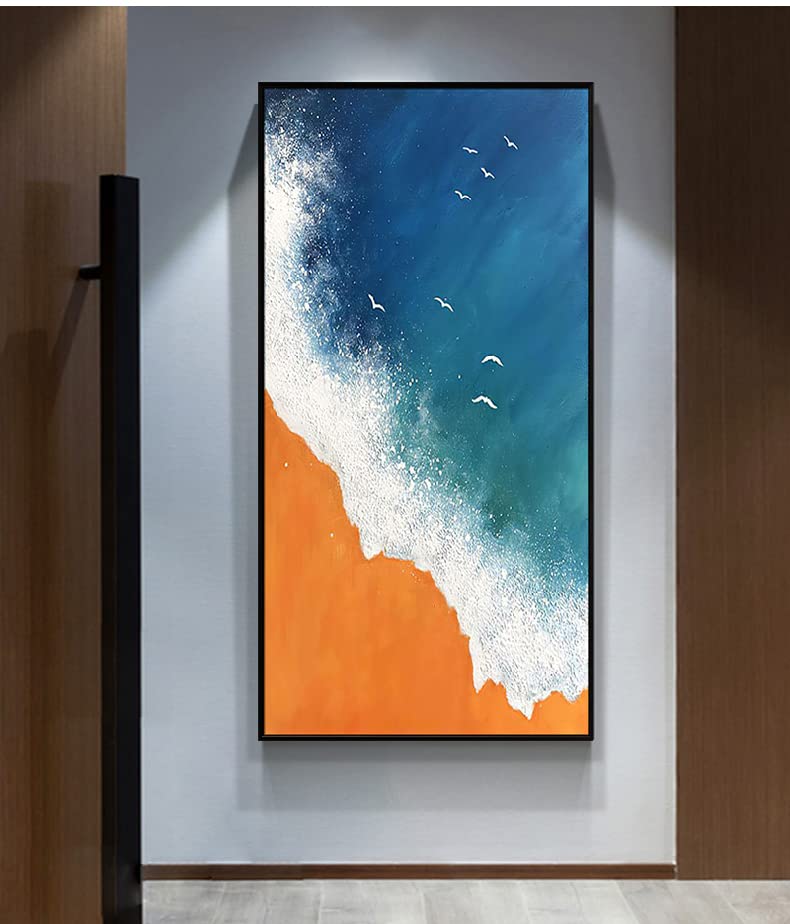 Amazon.co.jp: 壁掛け絵画 アートパネル オレンジ抽象 100％手描 大型