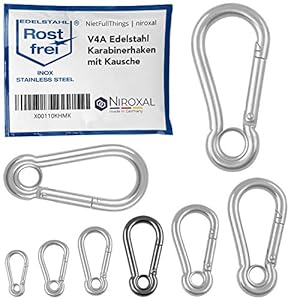 NIROXAL KHmK-7 Edelstahl Karabinerhaken 20 Stück