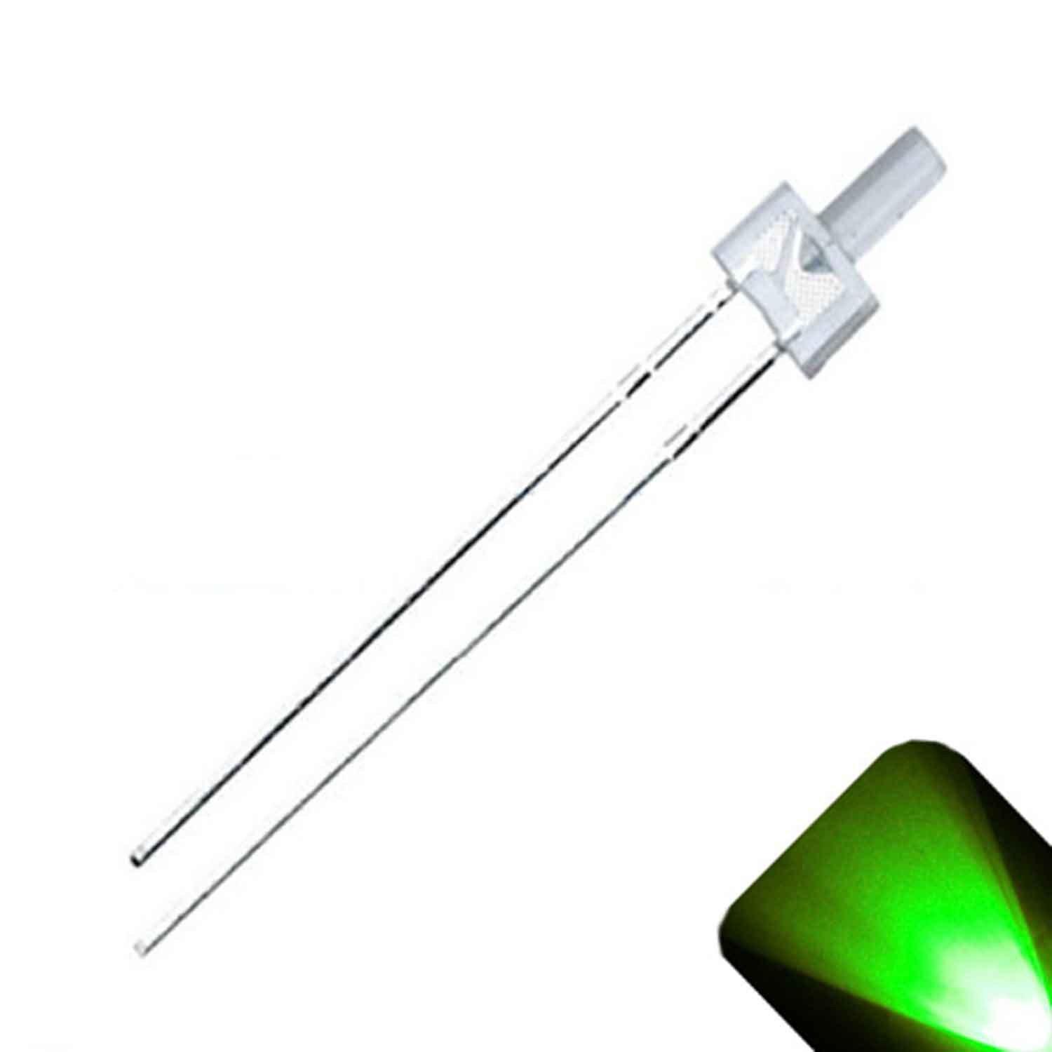2mm Tower Pure Green LED - Ultra Bright (Pack of 50)