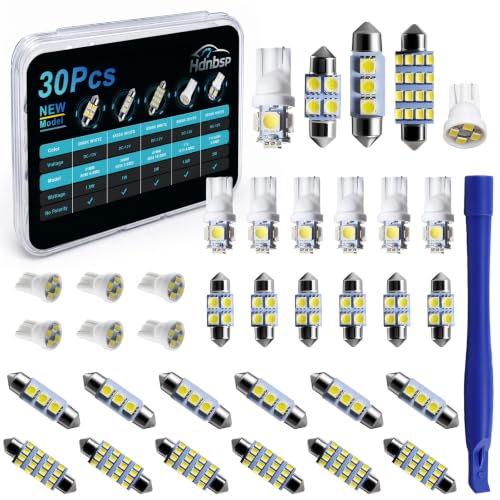 Image of 30PCS LED Interior Car Lights, T10 194 168 2825 W5W DE3175 Bulb Kit