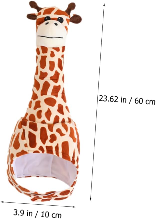 SAFIGLE Giraffe Hat：Giraffe Costume Hat Plush Animal Headwear for Adults and Kids - Cute and Funny Shape, Soft and Comfortable, Perfect for Parties, Cosplay, and Fun