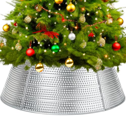 Brightown BT-TC Metal Christmas Tree Collar, 28 Inch Diameter Christmas Tree Collar Skirt Base Stand Protection From Pets cover
