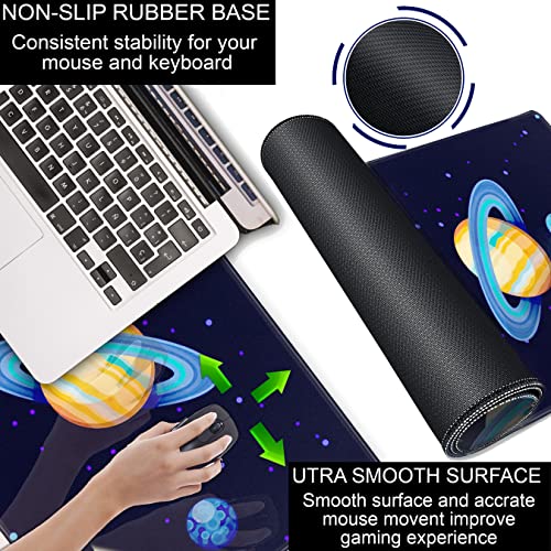Qizlar Extended Gaming Mouse Pad (800mm x 300mm x 3mm) Extra Large Gaming Mouse Mat for Gamer, Waterproof Office Desktop Mat (Planets) - Image 7