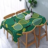 Wovoto Tennis Rackets and Balls Rectangle Tablecloth Green 54x72 Inch Waterproof Table Cover for Party Picnic Dining Room Kitchen Indoor Outdoor Table Cloth Home Decor