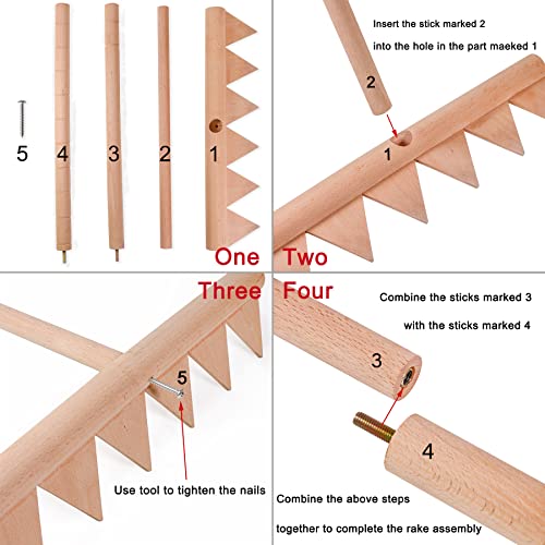 Rastrillo Zen Grande para Jardín 48" 6 Dientes Madera miniatura 3