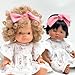 Miniland 38cm and Paola Reina muslin white doll dress with pink flowers