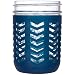 JarJackets Silicone Mason Jar Protector Sleeve - Fits Ball, Kerr 16oz (1 pint) WIDE-Mouth Jars | Package of 1 (Midnight)
