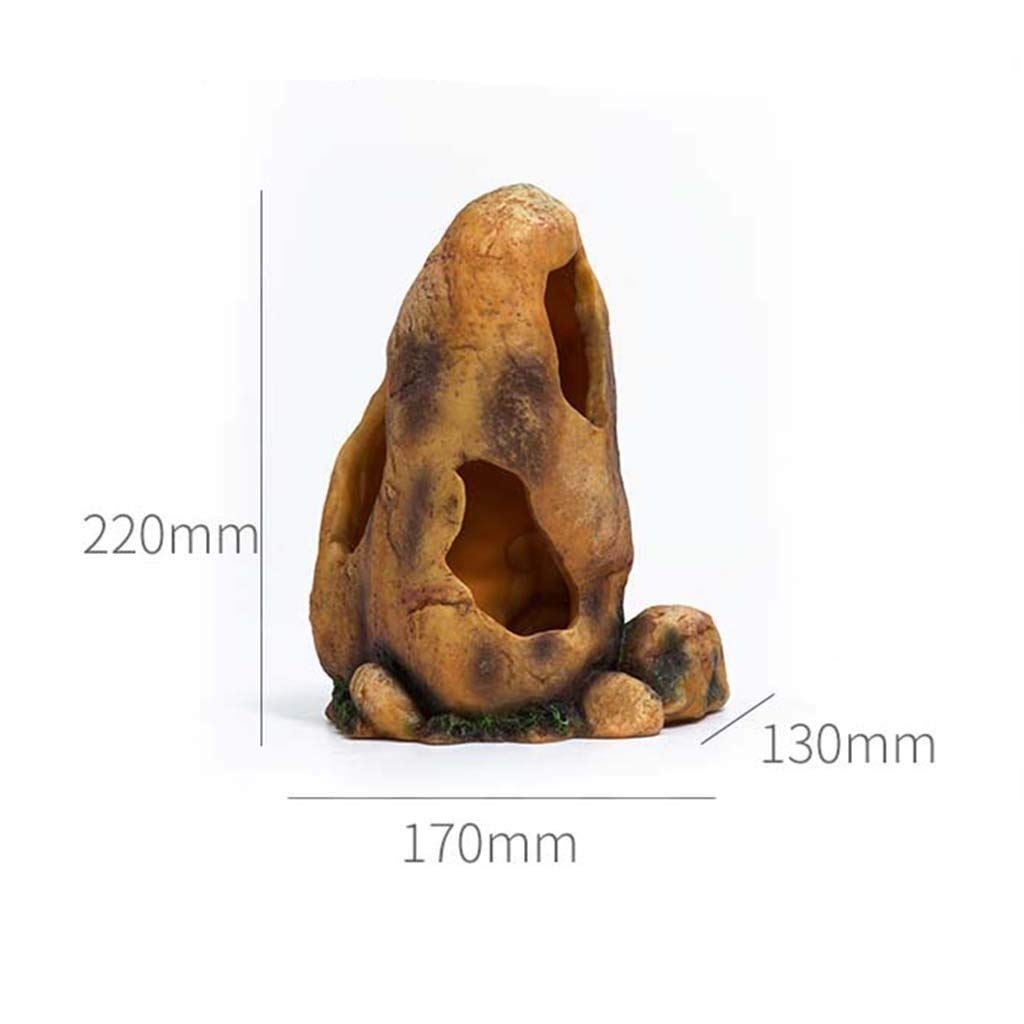 Escondite de Serpientes, escondite de Caja de Reptiles para Acuario de Anfibios, decoración de Esquina de hábitat, escondites de Tortugas, Serpientes y lagartos (17 * 13 * 22cm)