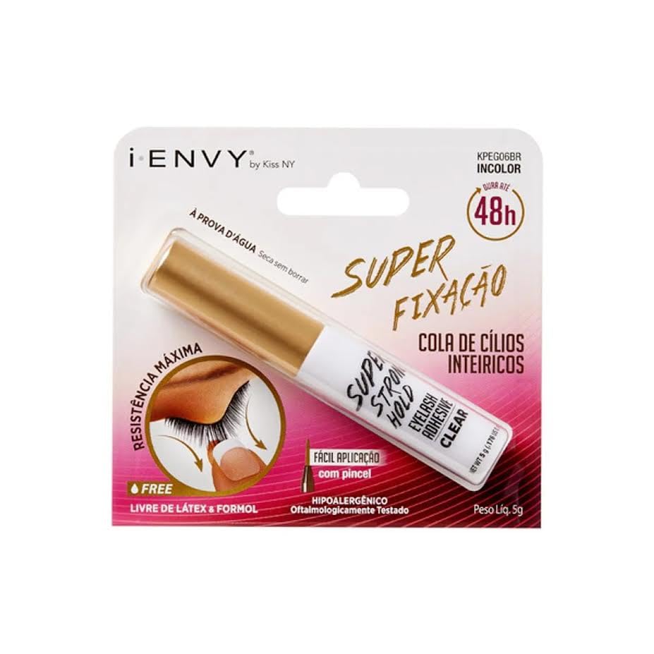 I·ENVY by Kiss NY Cola de Cílios Super Fixação, Incolor, 48h, à Prova D'água, Vegana, Sem Odor