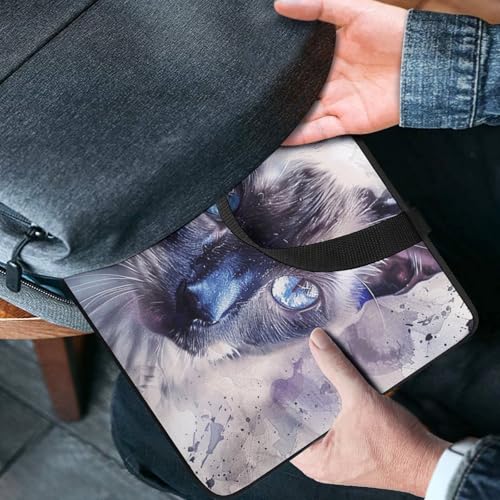 Bolso bandolera para laptop de 13 pulgadas diseño gato miniatura 2