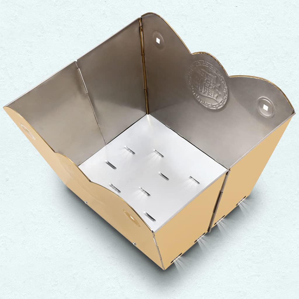 Incinerador de metal para reciclaje de jardín, incinerador plegable, portátil, de acero inoxidable, barril, quemar, hojas, papel, madera, basura, horno para patio, jardín (plateado)