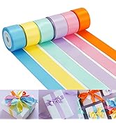 Amazon.com: HUIHUANG 1/8 inch Rainbow Satin Ribbon Thin Double Face ...
