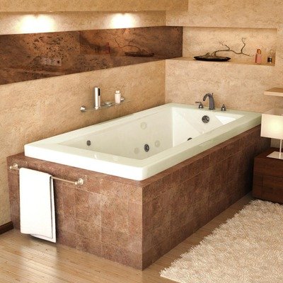 Guadeloupe 36 X 60 X 23" Rectangular Air Jetted Bathtub Color/Trim: Bone / Brushed Nickel, Options: 2" Lip #TOP3