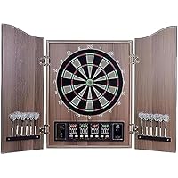 P847 【美品】電子ダーツボード KING'S HEAD 木製キャビネット付き KINGS HEAD ソフトダーツ ◇ 幅534×奥行80×高さ636mm 木製