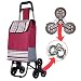 Produktbild Faltbare Einkaufstrolley Treppen Klettern Shipping Trolley mit Noiseless Gummi Tri-Wheels, Größerer StauraumEinkaufswagen Treppensteiger