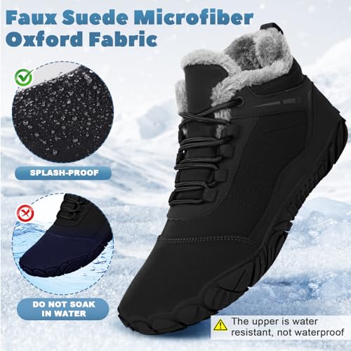 Image of Hike Footwear Barefoot Shoes Mens Womens, Winter Wide Toe Barefoot Hiking Shoes Boots, Non-Slip Waterproof Outdoor Running Boots Sneakers for Women Men